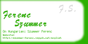 ferenc szummer business card